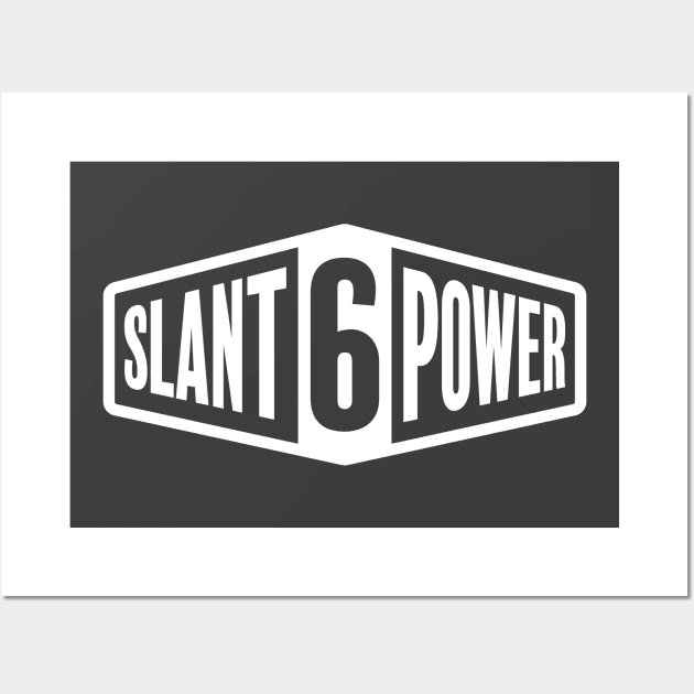 Slant 6 Power - White + Asphalt Wall Art by jepegdesign